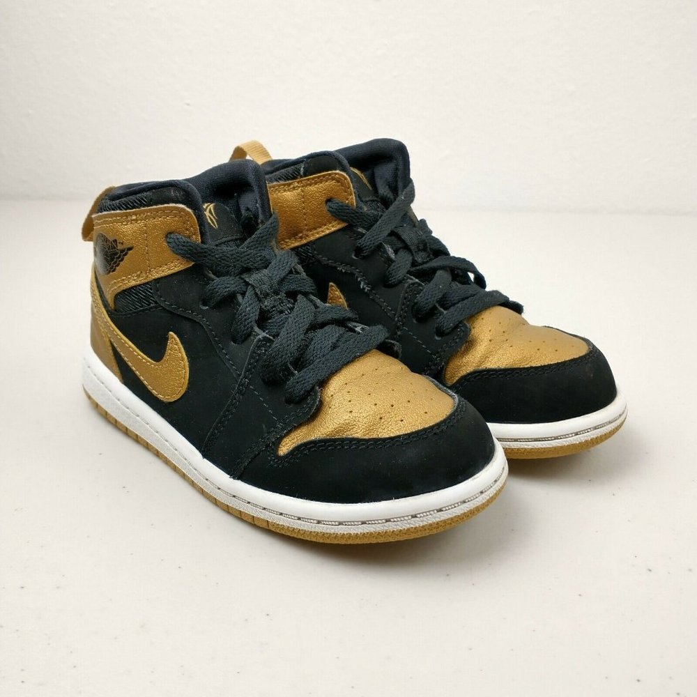 Nike Air Jordan 1 Retro High Melo Shoes 9C Carmelo Anthony 705304 Gold Black